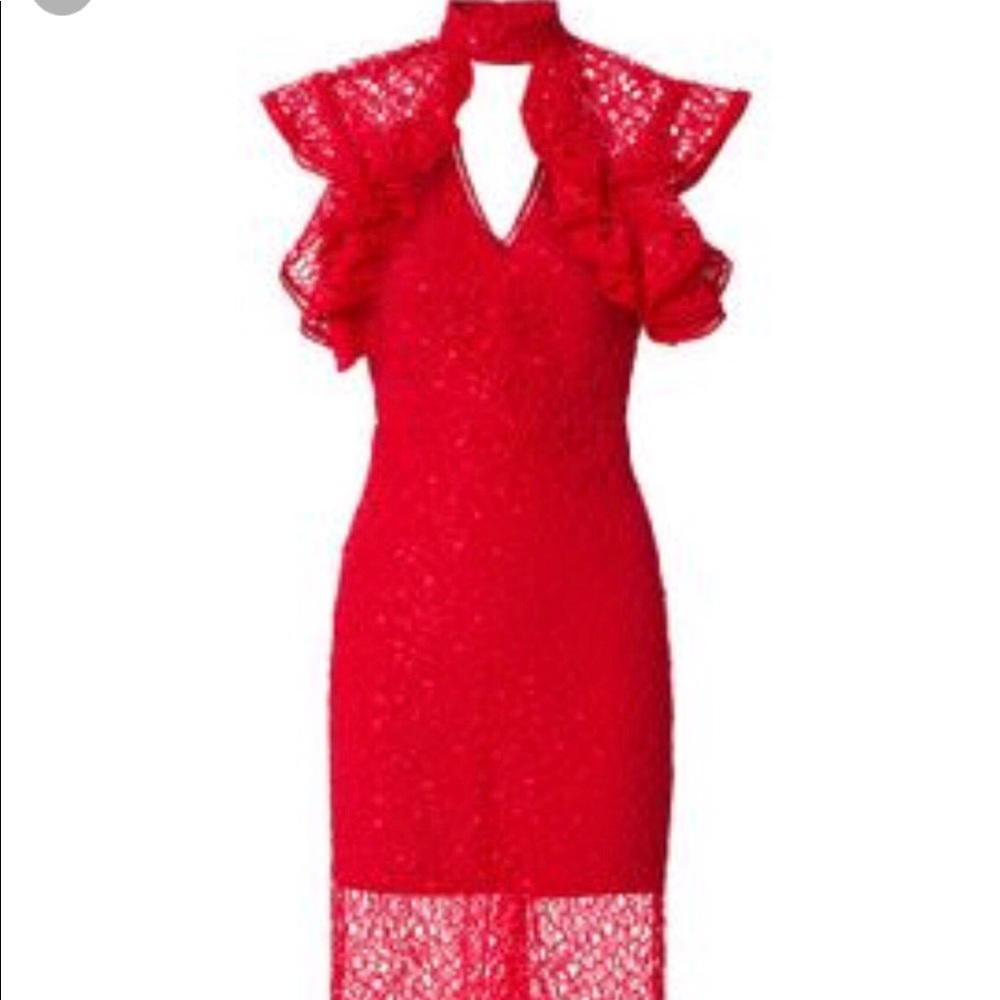 Alexis red ruffle dress size small